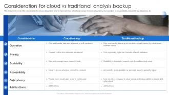 Consideration For Cloud Vs Traditional Analysis Backup