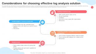 Considerations For Choosing Effective Log Analysis Solution