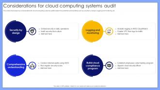 Considerations For Cloud Computing Systems Audit