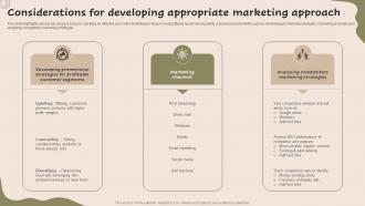 Considerations For Developing Appropriate Strategic Guide For Market MKT SS V