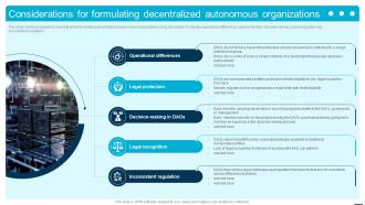 Considerations For Formulating Decentralized Introduction To Decentralized Autonomous BCT SS