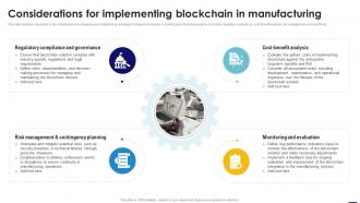 Considerations For Implementing Blockchain Blockchain In Manufacturing A Complete Guide BCT SS