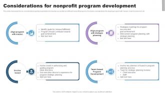 Considerations For Nonprofit Program Development