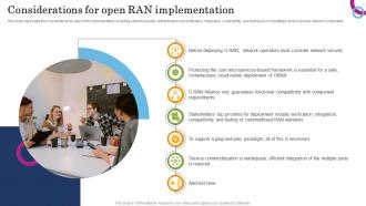 Considerations For Open RAN Implementation Open RAN Alliance