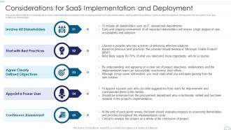 Considerations For SaaS Implementation And Deployment Cloud Computing Service Models