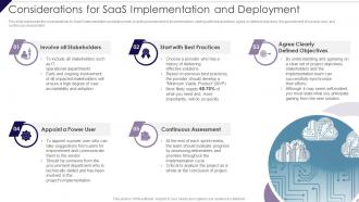 Considerations For SaaS Implementation And Deployment Cloud Delivery Models