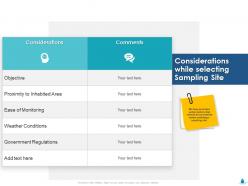 Considerations while selecting sampling site ppt powerpoint gallery show