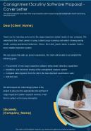 Consignment Scrutiny Software Proposal Cover Letter One Pager Sample Example Document