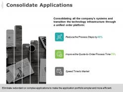 Consolidate applications gear technology ppt powerpoint presentation gallery slides