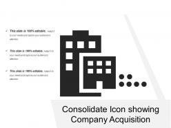 Consolidate icon showing company acquisition