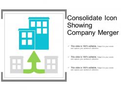 Consolidate icon showing company merger