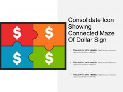 Consolidate icon showing connected maze of dollar sign
