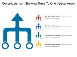 Consolidate icon showing three to one vertical arrow