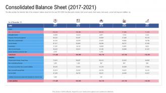 Consolidated balance sheet 2017 2021 raise funding from financial market