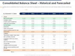 Consolidated balance sheet pitchbook for management ppt pictures samples
