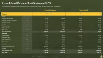 Consolidated Balance Sheet Statement Financial Information Disclosure To The Various Stakeholders