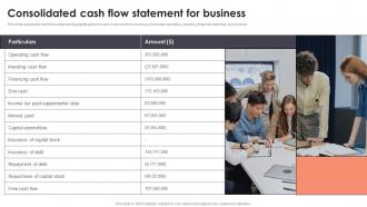 Consolidated Cash Flow Statement For Business Branding To Build Brand Identity