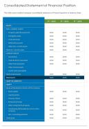 Consolidated statement of financial position template 19 presentation report infographic ppt pdf document