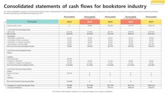 Consolidated Statements Of Cash Bookselling Business Plan BP SS