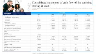 Consolidated Statements Of Cash Flow Of The Coaching Business Plan For Coaching Institute BP SS Ideas Pre-designed