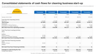 Consolidated Statements Of Cash Flows For Cleaning Janitorial Service Business Plan BP SS