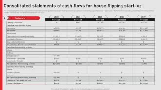 Consolidated Statements Of Cash Flows For Home Renovation Business Plan BP SS