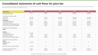 Consolidated Statements Of Cash Flows For Juice Nekter Juice And Shakes Bar Business Plan Sample BP SS