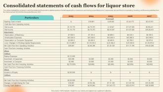 Consolidated Statements Of Cash Flows For Liquor Store Discount Liquor Store Business Plan BP SS