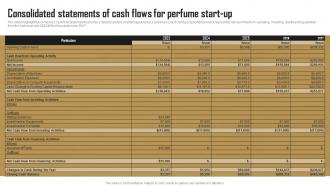 Consolidated Statements Of Cash Flows For Perfume Start Up Perfume Business BP SS