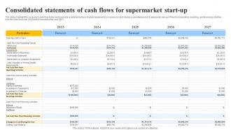 Consolidated Statements Of Cash Flows Grocery Store Business Plan BP SS