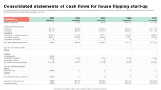 Consolidated Statements Of Cash Flows Property Flipping Business Plan BP SS