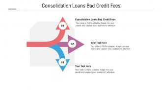 Consolidation loans bad credit fees ppt powerpoint presentation model summary cpb