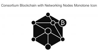 Consortium Blockchain With Networking Nodes Monotone Icon In Powerpoint Pptx Png And Editable Eps Format