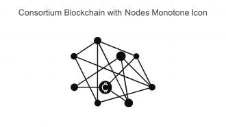 Consortium Blockchain With Nodes Monotone Icon In Powerpoint Pptx Png And Editable Eps Format