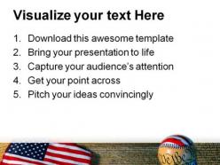 Constitution baseball and flag americana powerpoint templates and powerpoint backgrounds 0611