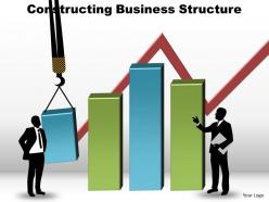 Constructing business structure cranes lifting bar charts powerpoint diagram templates graphics 712