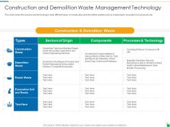 Construction And Demolition Waste Management Technology Waste Disposal And Recycling Management