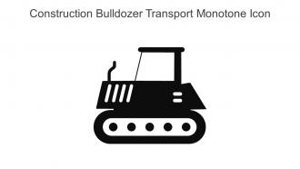 Construction Bulldozer Transport Monotone Icon In Powerpoint Pptx Png And Editable Eps Format