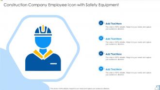 Construction Company Employee Icon With Safety Equipment