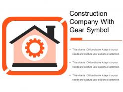 Construction company with gear symbol