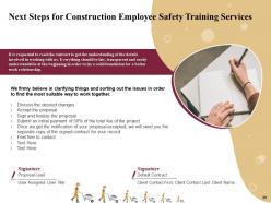 Construction employee safety training proposal powerpoint presentation slides