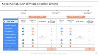 Construction ERP Software Selection Criteria