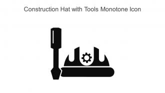 Construction Hat With Tools Monotone Icon In Powerpoint Pptx Png And Editable Eps Format