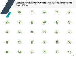 Construction industry business plan for investment icons slide complete deck