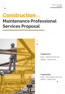Construction Maintenance Professional Services Proposal Report Sample Example Document