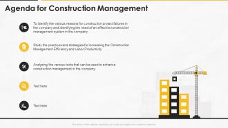 Construction management for maximizing resource efficiency agenda for construction management