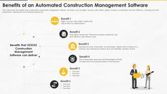 Construction management for maximizing resource efficiency benefits of an automated construction