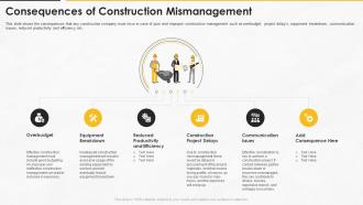 Construction management for maximizing resource efficiency consequences of construction mismanagement