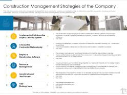 Construction management strategies of the company project management tools ppt clipart