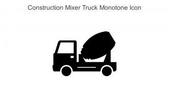 Construction Mixer Truck Monotone Icon In Powerpoint Pptx Png And Editable Eps Format